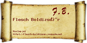 Flesch Boldizsár névjegykártya